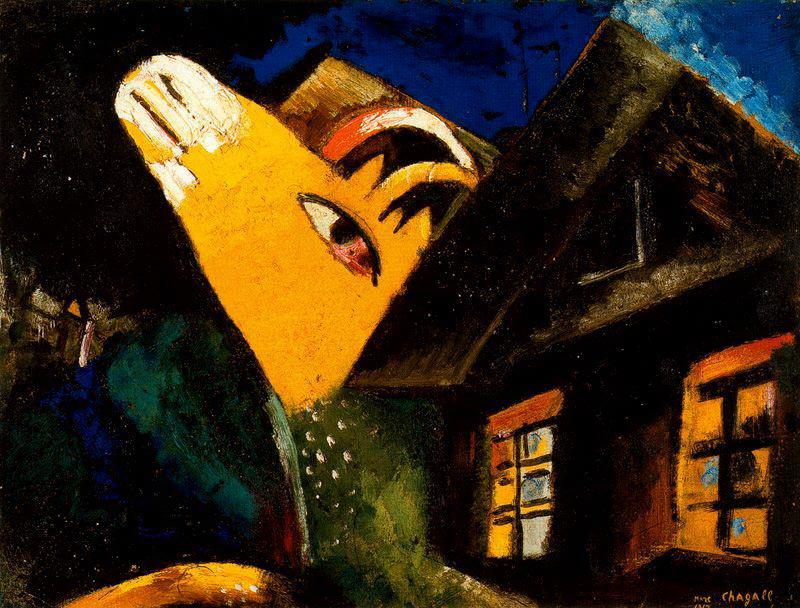 Der Kuhstall Zeitgenosse Marc Chagall Ölgemälde